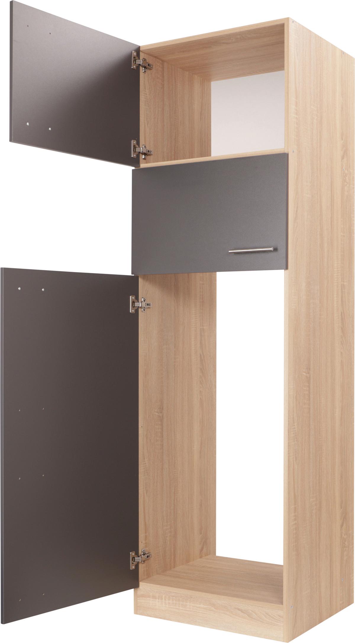 Geräteumbauschrank Merle Grau, Eiche Dekor B:60cm - Eichefarben/Grau, Basics, Holzwerkstoff (60/200/60cm) - Respekta