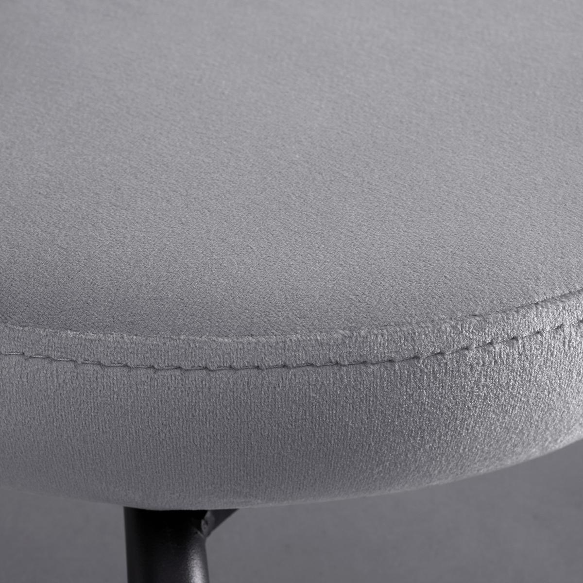 Sametová židle Lea - šedá - šedá/černá, Moderní, kov/dřevo (51/82/63cm) - Bessagi Home
