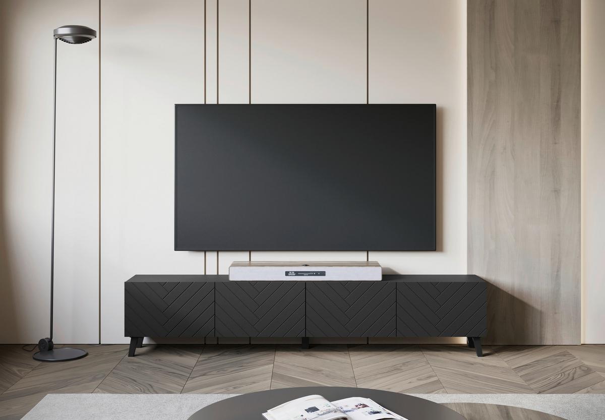 Nízká komoda PHUKET š: 190 cm - čierna, Design, kompozitné drevo/plast (190/42/32,5cm) - Livetastic