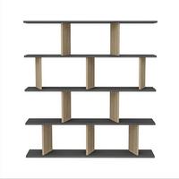 REGÁL JORIN - čierna/farba duba, Design, kompozitné drevo (130/137/25cm) - Livetastic