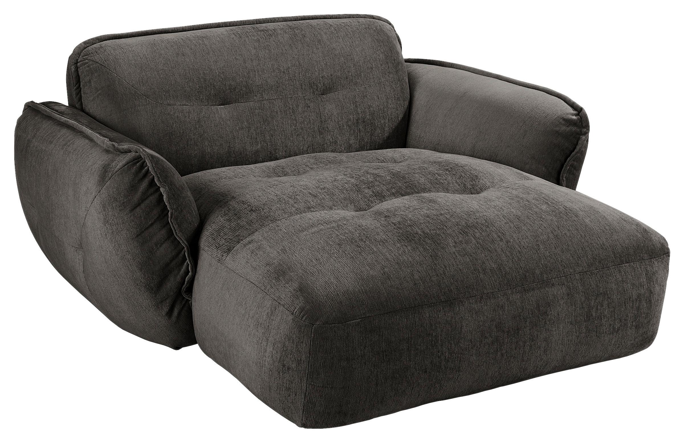 XXL-SESSEL Fluffy, Anthrazit B: 182 cm - Anthrazit/Schwarz, MODERN, Textil (182/87/184cm) - Trendmanufaktur