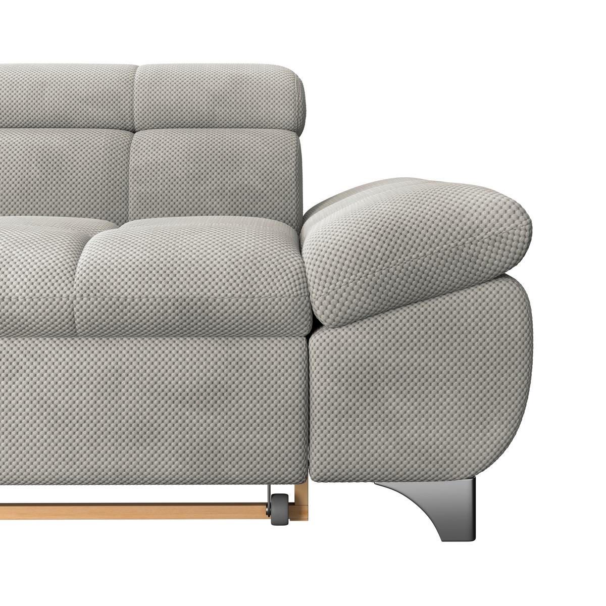 Ecksofa Gemini Dunkelgrau, B: 234cm - Taupe/Chromfarben, KONVENTIONELL, Textil (234/312cm)