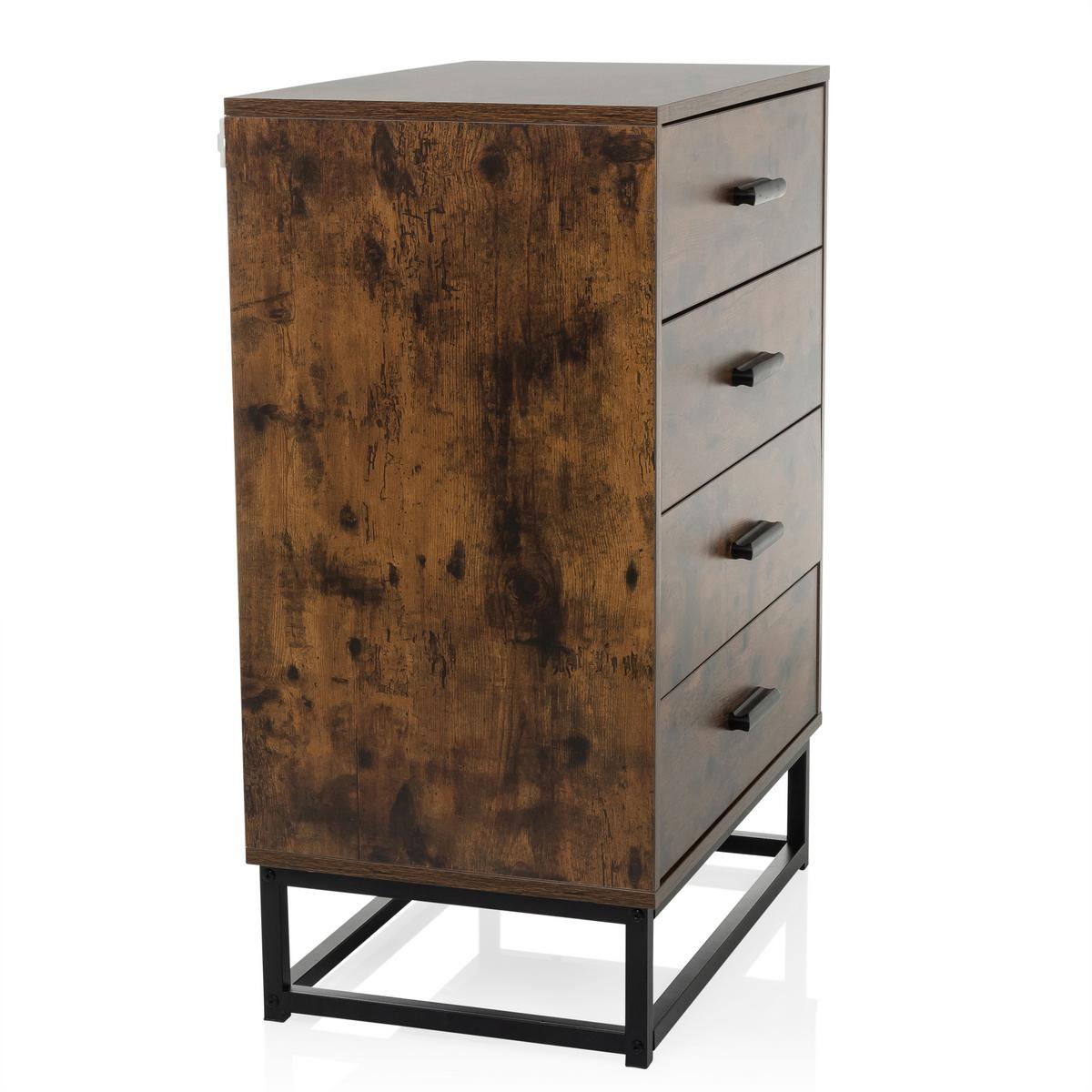 Kommode Vinstra Braun/schwarz B: 60 Cm - Schwarz/Braun, MODERN, Holzwerkstoff (60/83,5/38,5cm) - MID.YOU