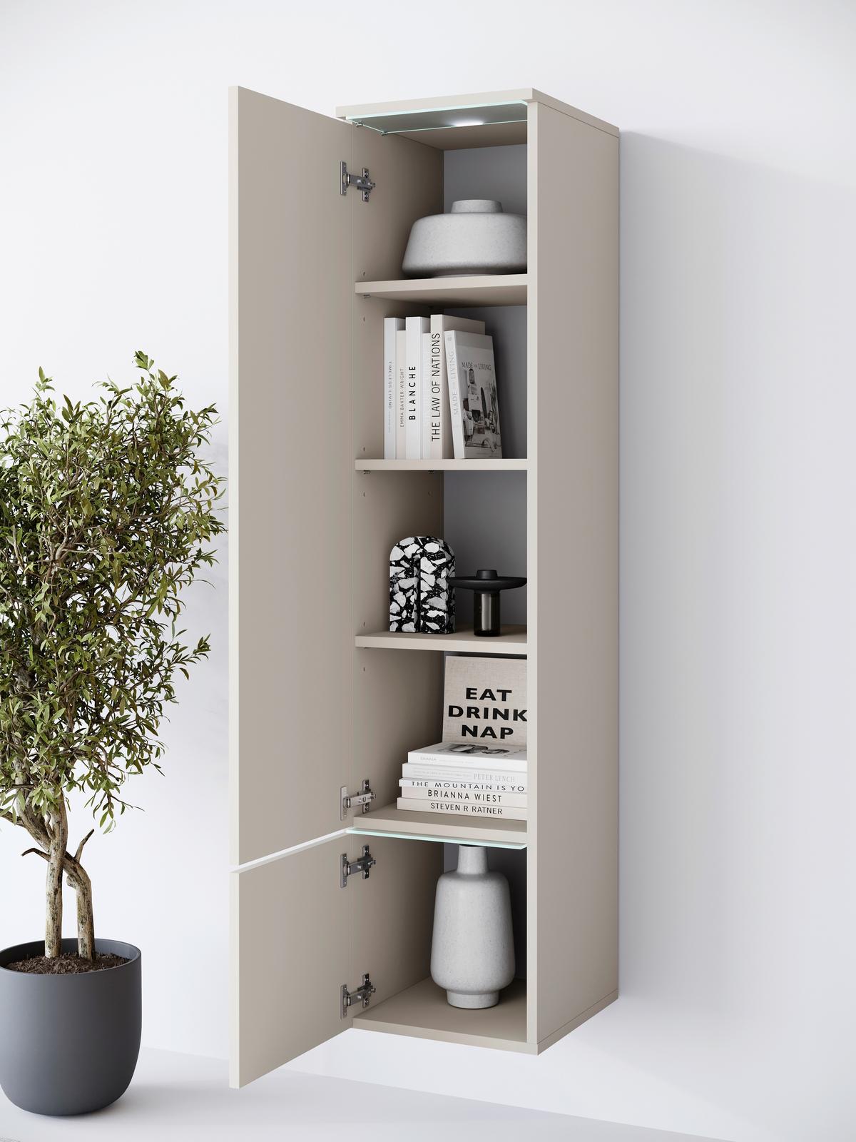 Hochschrank Vera Beige/Kaschmir B: 30 cm - Kaschmir/Beige, Design, Holzwerkstoff (30/130/33cm) - P & B
