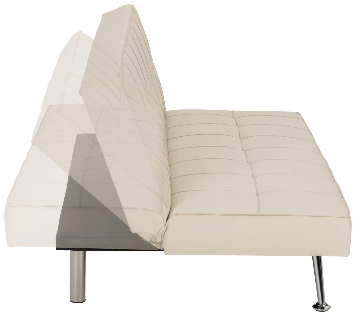 Schlafsofa Silva - Silberfarben/Creme, Basics, Textil (179/74/91cm) - P & B