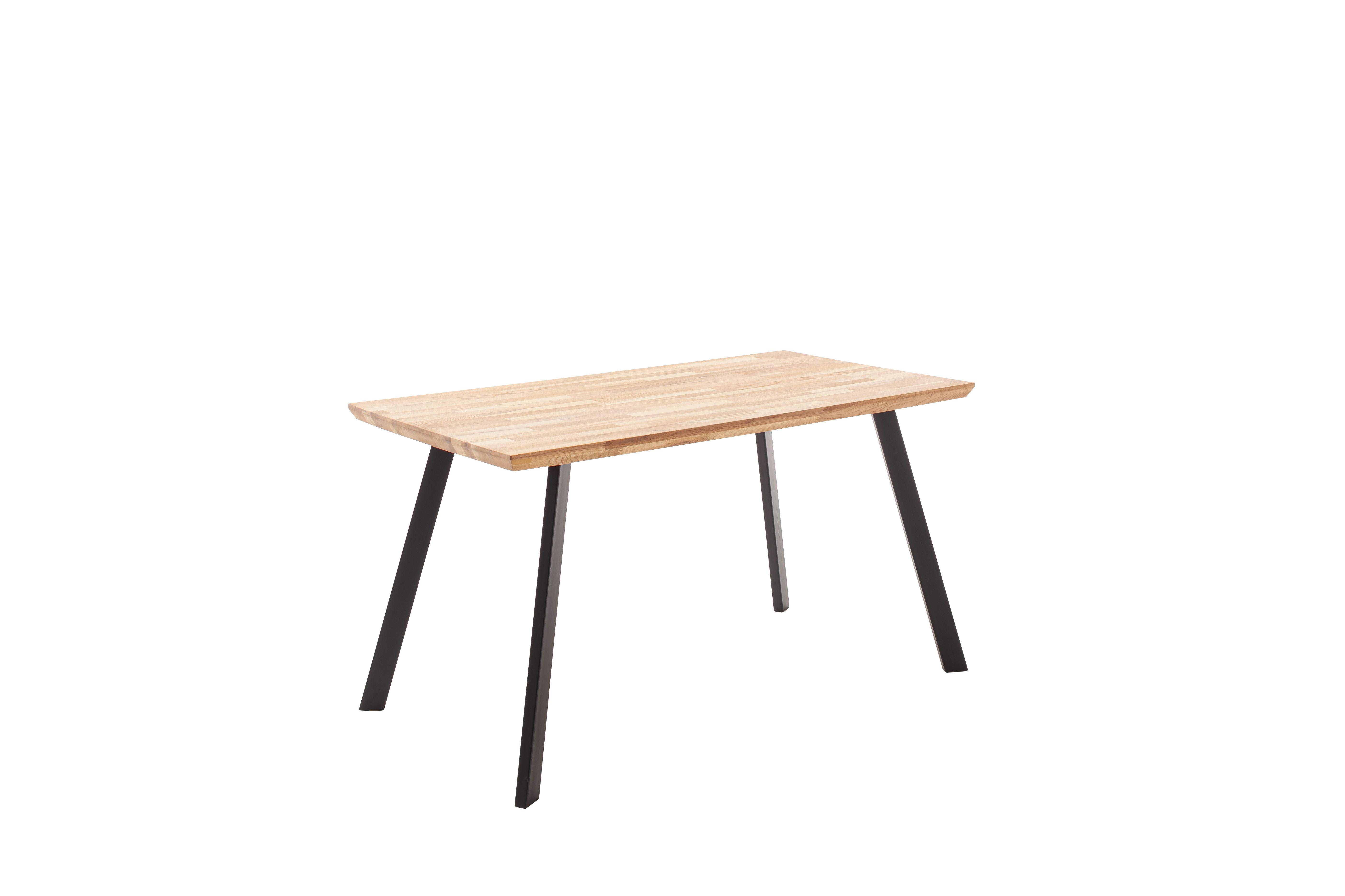 Esstisch Zeballos 140x75 cm Vierfußtisch - Eichefarben/Schwarz, ROMANTIK / LANDHAUS, Holz/Metall (140/76/75cm)