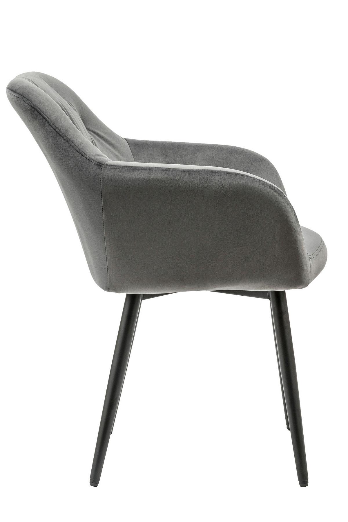 Armlehnstuhl Grau B: 61 Cm - Schwarz/Grau, MODERN, Textil/Metall (61/85/45cm) - Livetastic