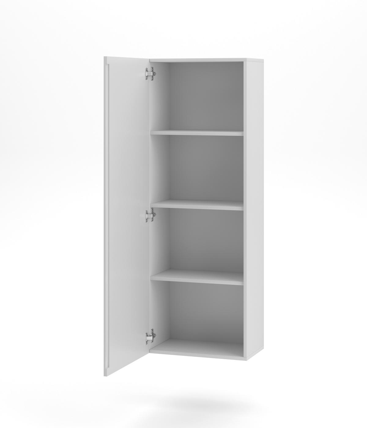 Vitrine Wandschrank Vivien 08 - Weiß Hochglanz/Weiß, Design, Holzwerkstoff (40/140/30cm) - Livetastic