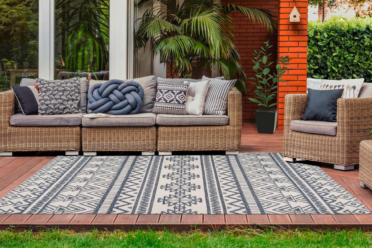 Webteppich Anthrazit/Creme Yoga 200x290 cm - Anthrazit/Creme, Basics, Textil (200/290cm) - Kayoom