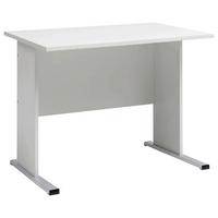 Schreibtisch B 90cm H 74,2cm Serie 200, Lichtgrau - Silberfarben/Hellgrau, Basics, Holzwerkstoff/Metall (65/90/74,2cm) - MID.YOU