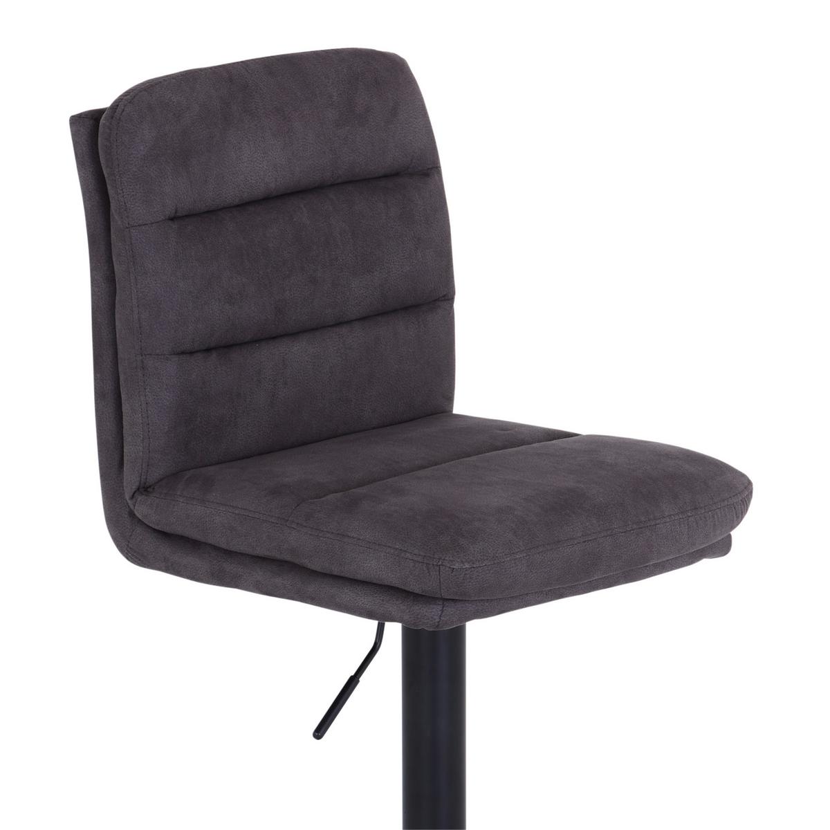 Barhocker Höhenverstellbar Pub Grau 2-Er Set - Schwarz/Grau, MODERN, Textil/Metall (42/97-118/52cm) - MID.YOU