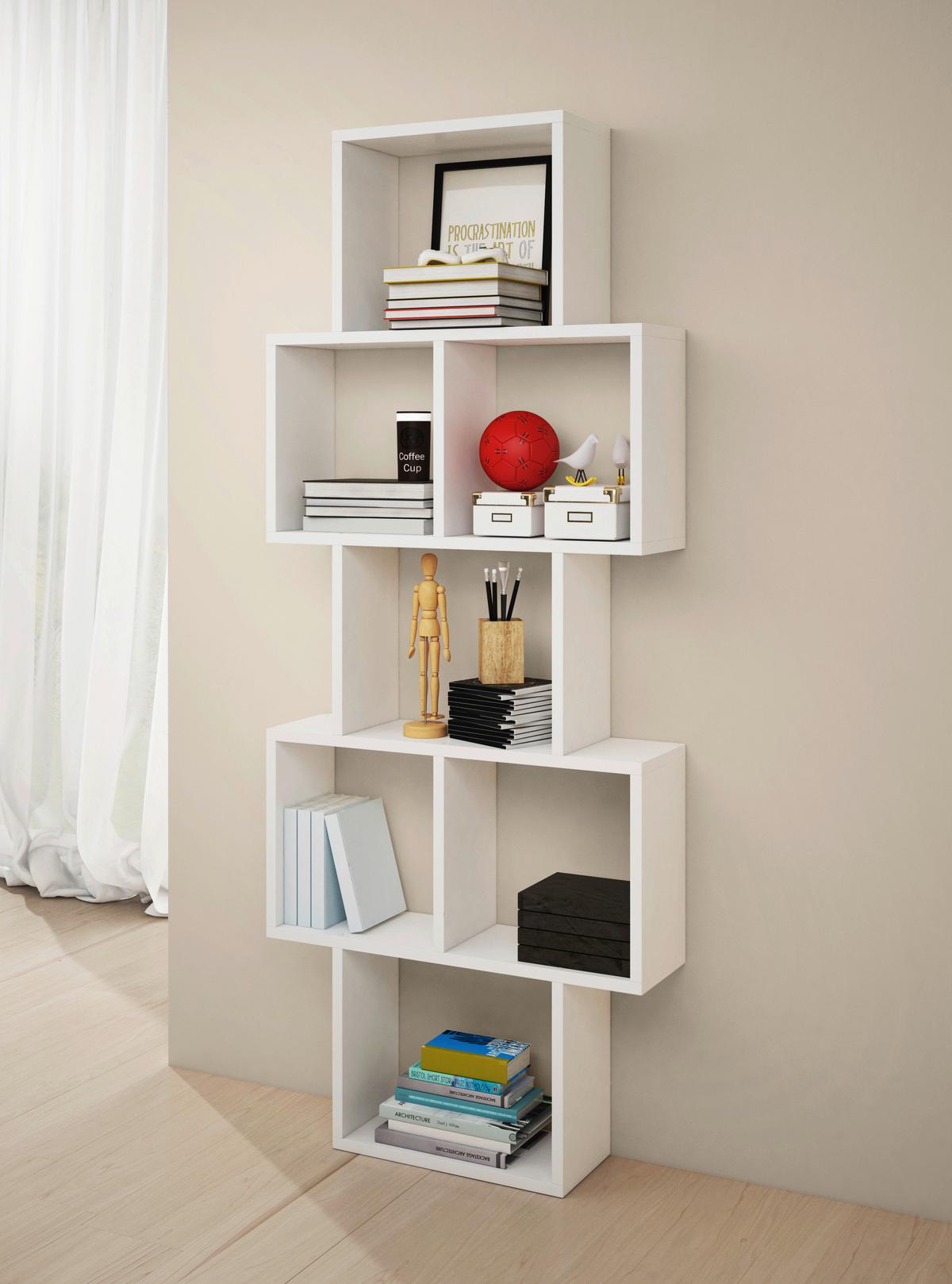 Wandregal Trio Weiß B: 160,8cm - Weiß, Basics, Holzwerkstoff (160,8/65/18cm)