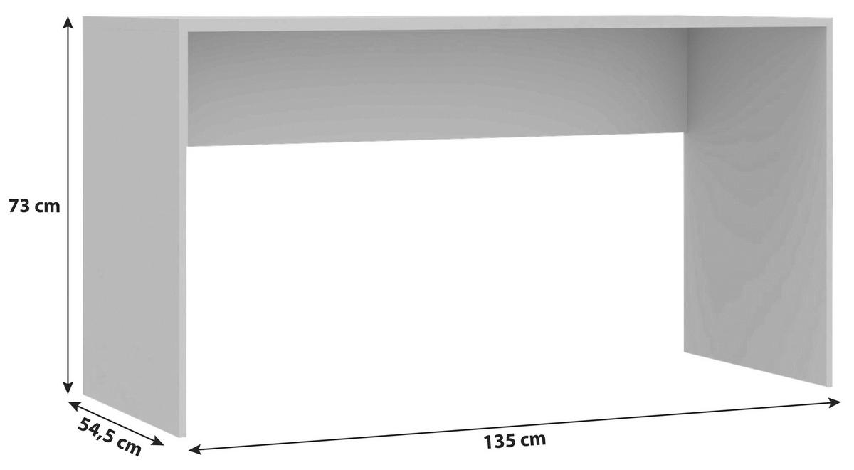 PSACÍ STŮL UNIT - bílá, Konvenční, kompozitní dřevo (135/73/54,5cm) - Ondega