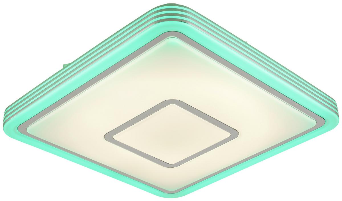 LED-Deckenleuchte Nadina - Chromfarben/Weiß, Design, Kunststoff/Metall (38/38/7cm) - Luca Bessoni