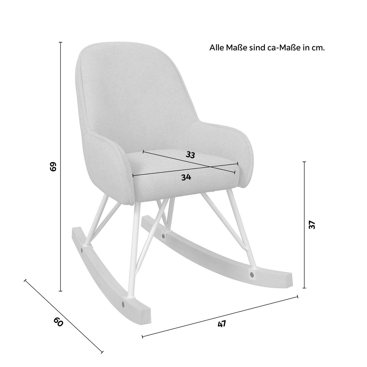 Detská hojdacia stolička LUNA, béžová - farba buka/béžová, Modern, kov/drevo (47/69/60cm) - Bessagi Kids