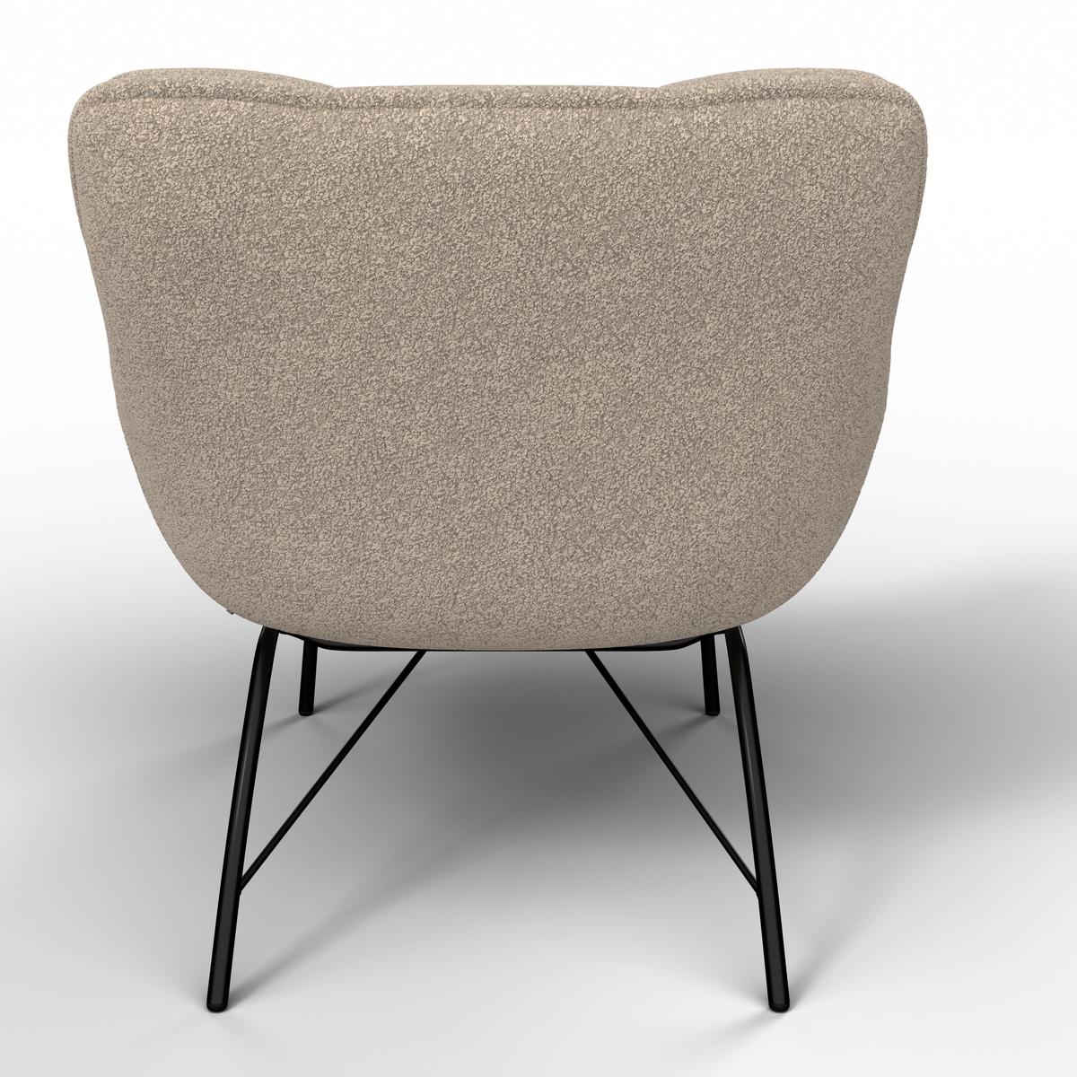 Relaxační křeslo ROBIN, béžová barva - černá/béžová, Moderní, kov/textil (72/78/81cm) - Bessagi Home