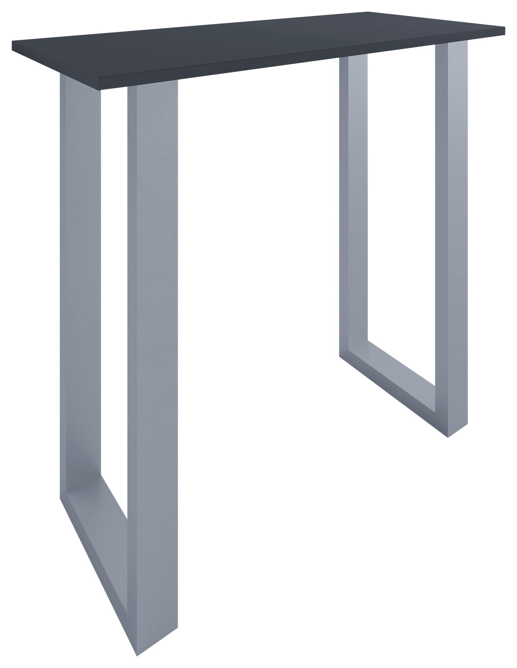 Bartisch Xona B 110x50 - Anthrazit/Silberfarben, KONVENTIONELL, Holzwerkstoff/Metall (110/50/102cm)
