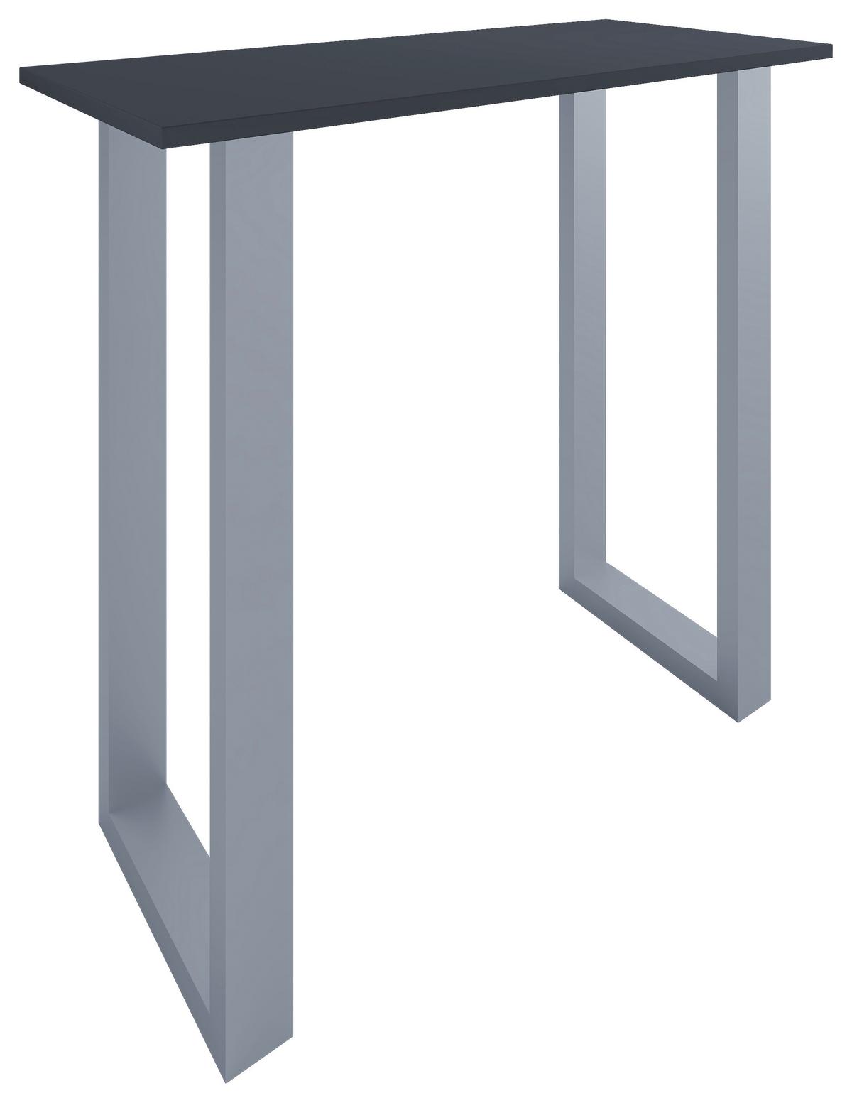 Bartisch Xona B 110x50 - Anthrazit/Silberfarben, KONVENTIONELL, Holzwerkstoff/Metall (110/50/102cm)