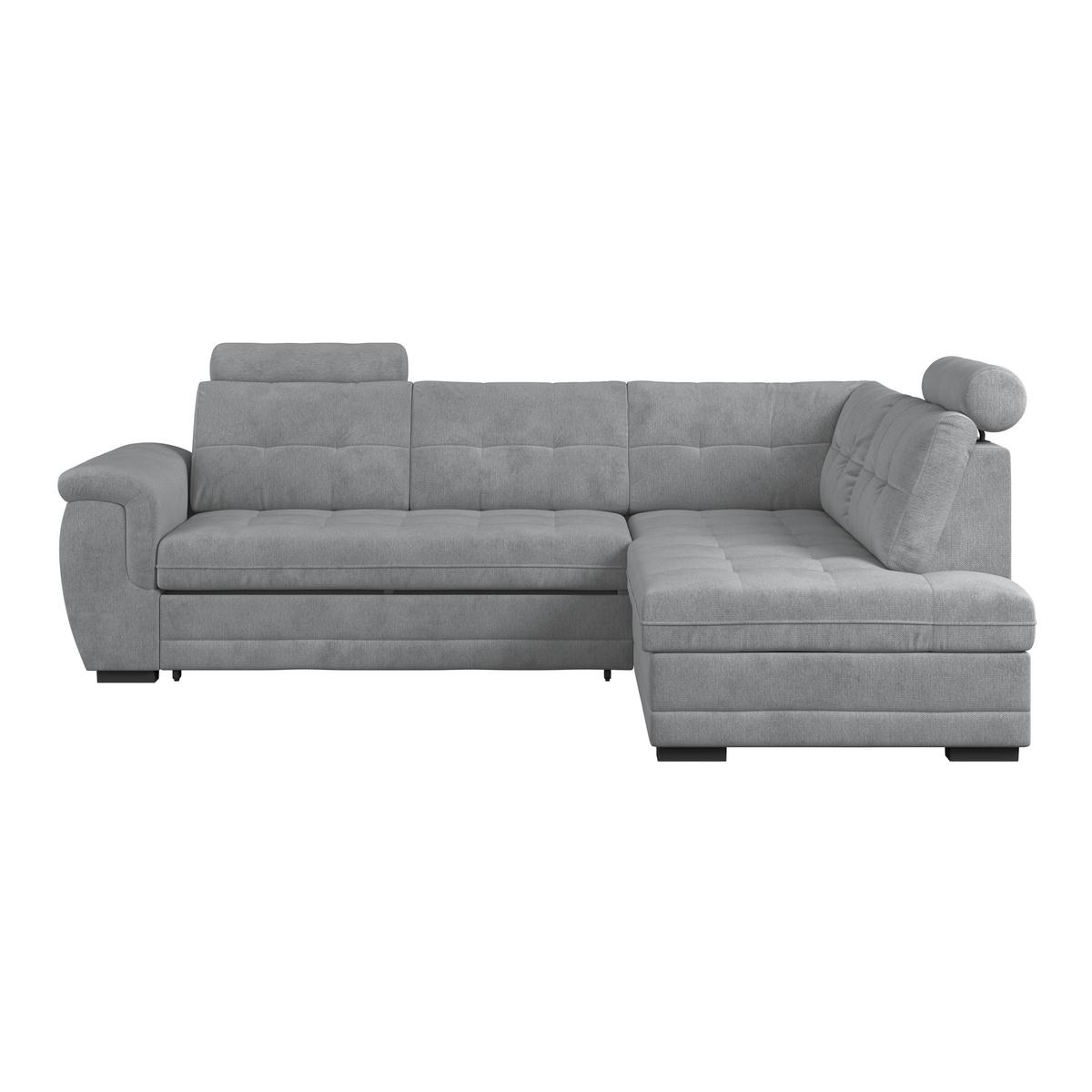 Ecksofa mit Schlaffunktion Falco new Grau 251x183 cm - Schwarz/Grau, KONVENTIONELL, Textil (251/183cm) - Ondega