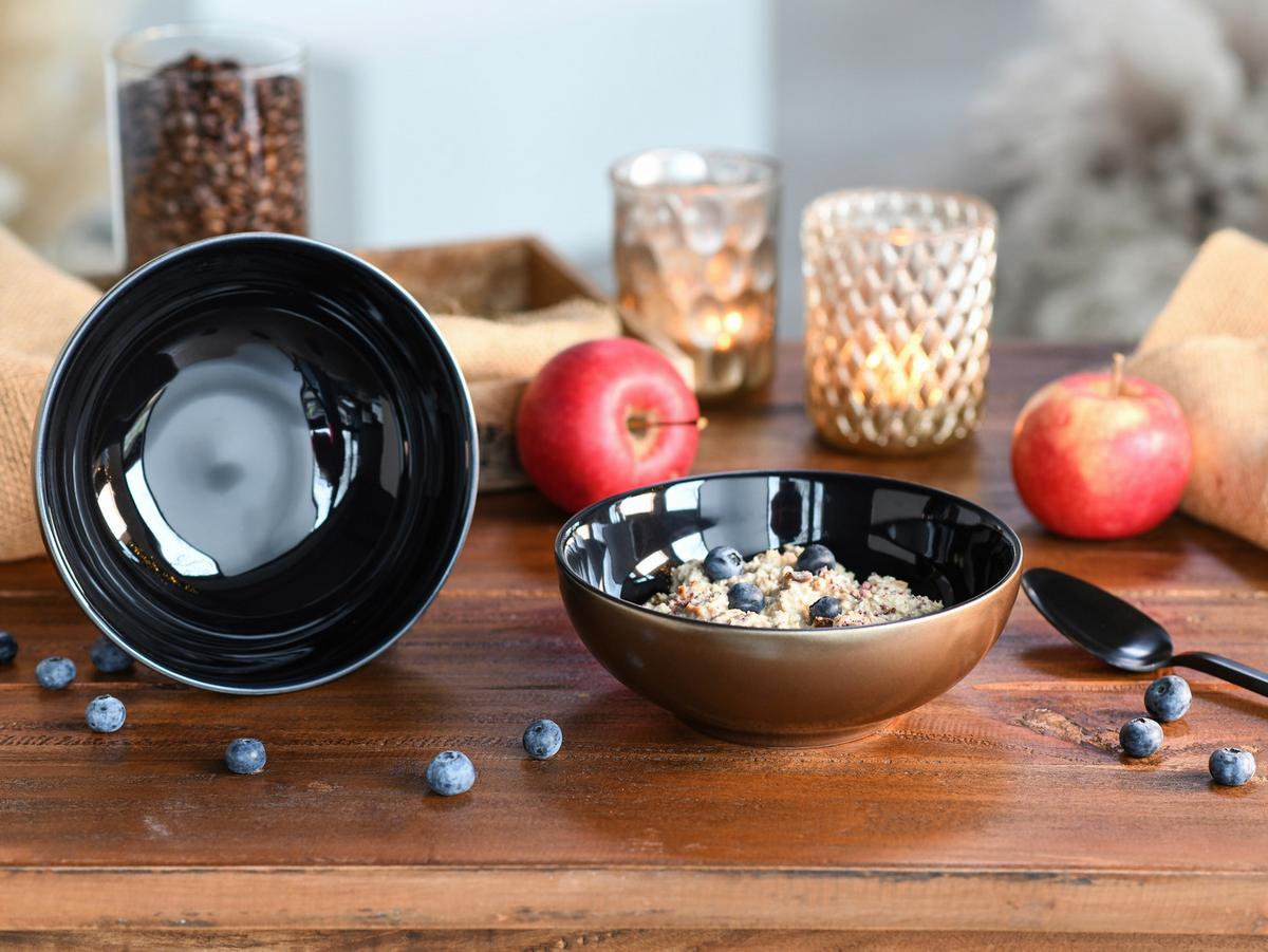 Sada misiek zlatá/černá - černá/barvy zlata, Basics, keramika (16cm) - Creatable