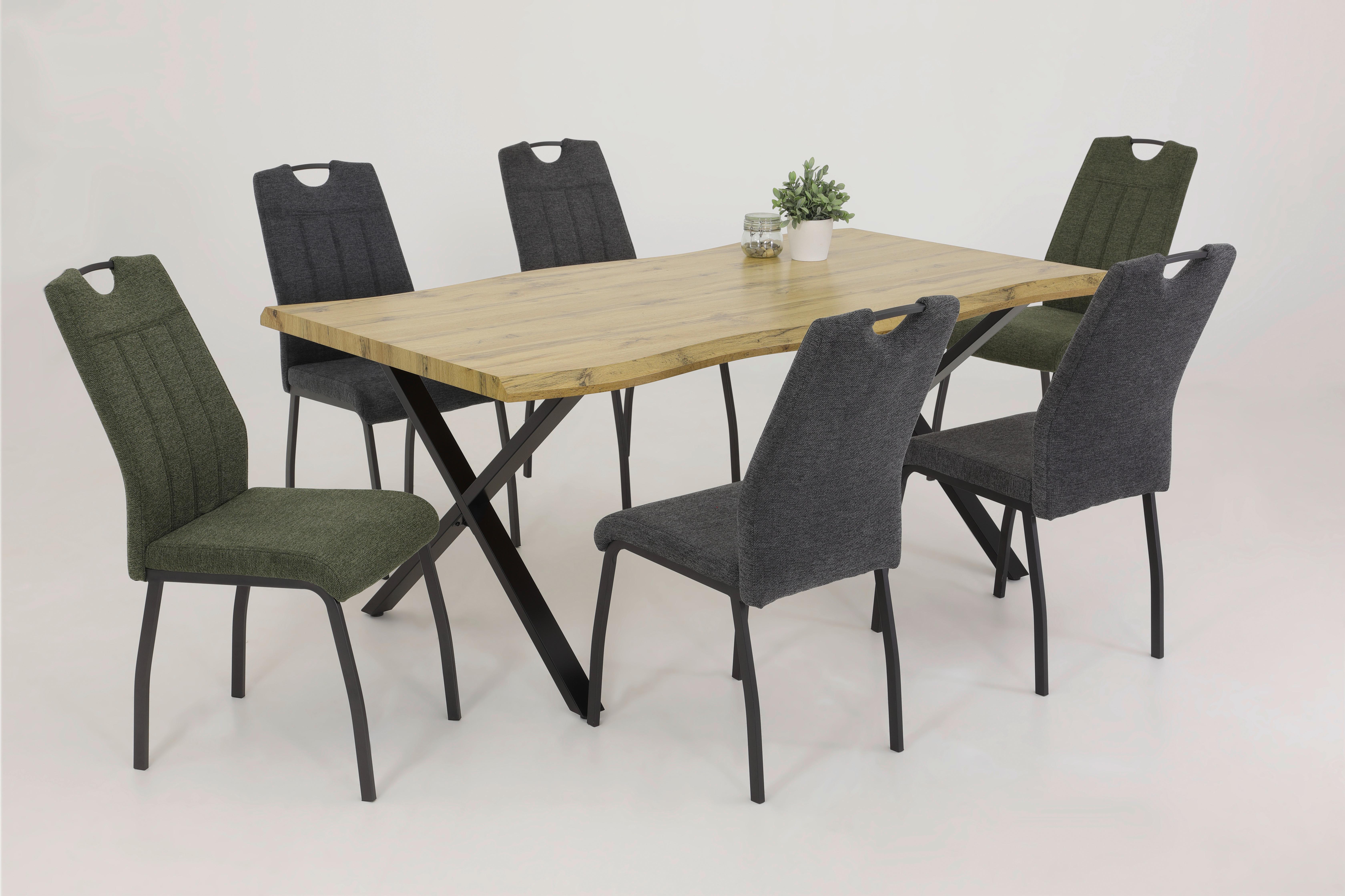 Stuhl-Set Elif IIi S Anthrazit - Dunkelgrau/Anthrazit, MODERN, Textil/Metall (44/96/64cm) - MID.YOU