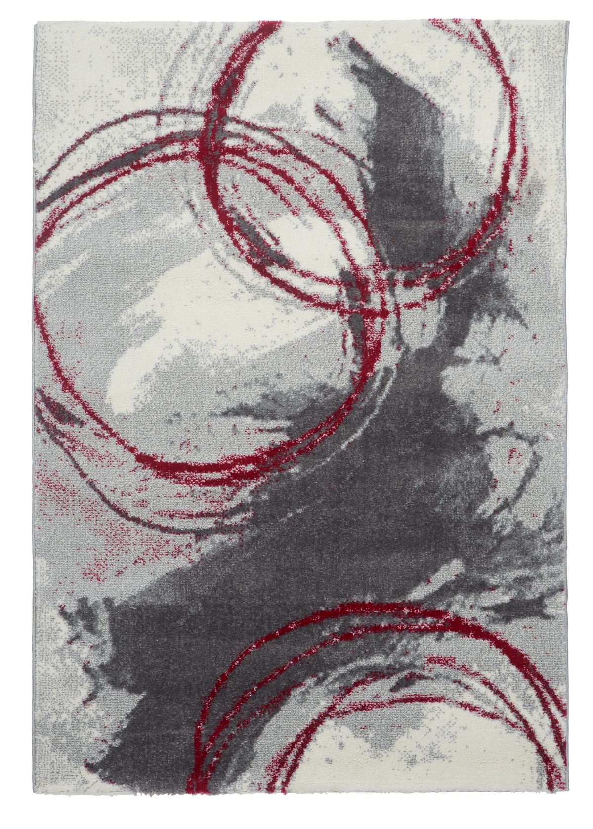 Webteppich Rot/hellgrau Hanna 120x170 Cm - Rot, MODERN, Textil (120/170cm) - Ondega