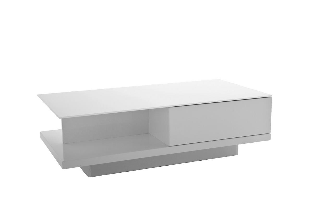 Couchtisch Weiß Hochglanz L: 120 Cm - Weiß Hochglanz/Weiß, Design, Glas/Holzwerkstoff (120/60/36cm) - Livetastic