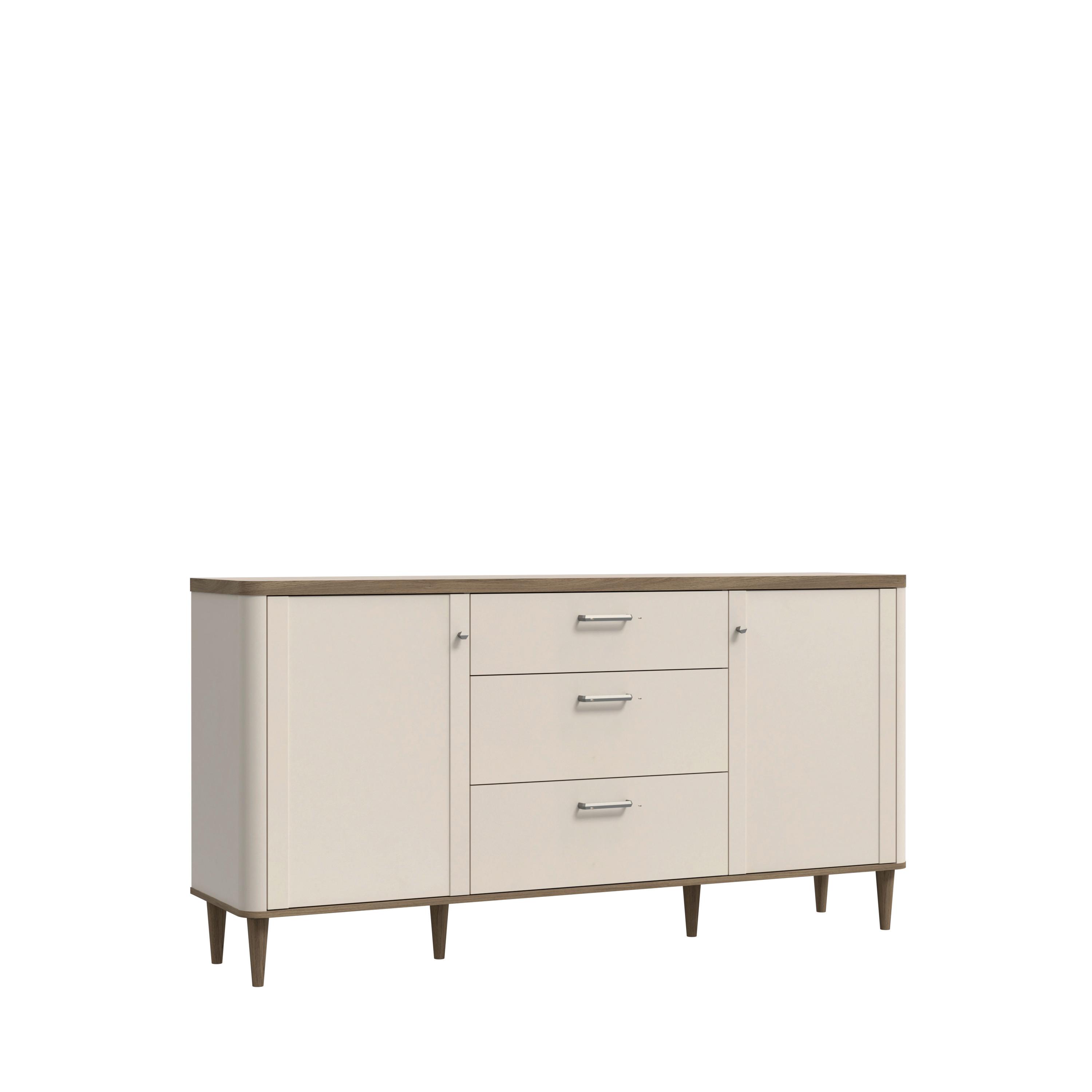 Komoda, piesková/dub Valencia - piesková/farba duba, Modern, kompozitné drevo (179,8/91,7/41,2cm)