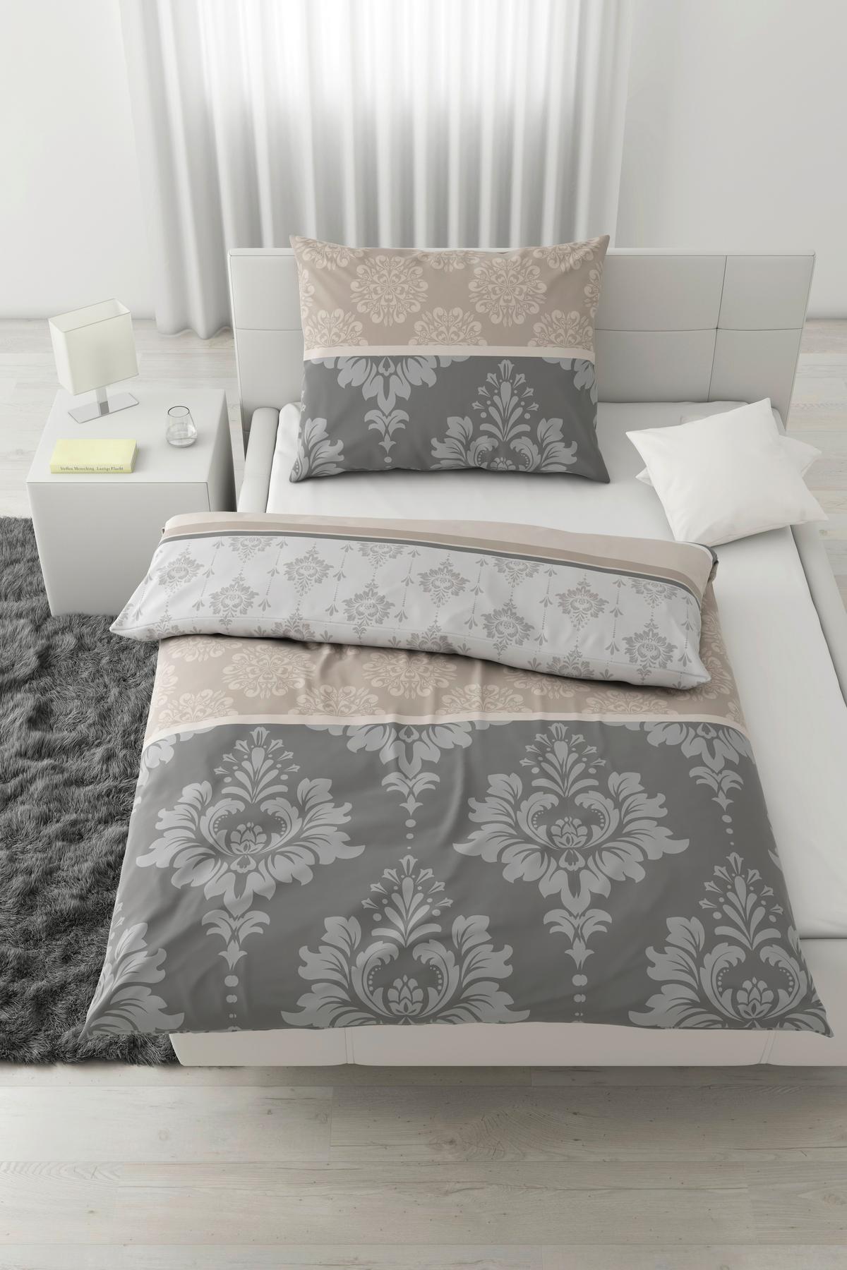 POSTEĽNÁ BIELIZEŇ YVONNE - sivá, Konventionell, textil (140/200cm) - Modern Living