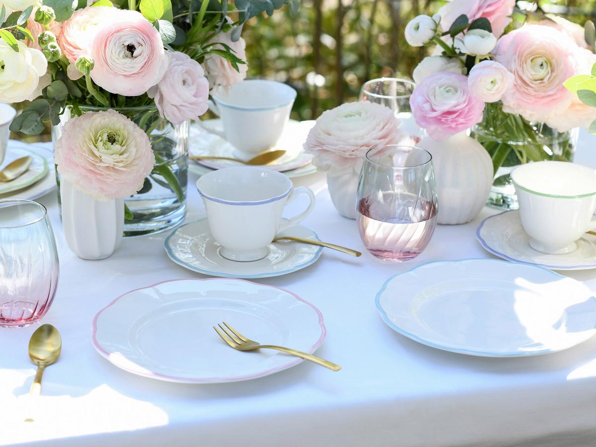 Kaffeeservice 12-teilig. Steingut, multicolor - Hellrosa/Lila, Basics, Keramik - Creatable
