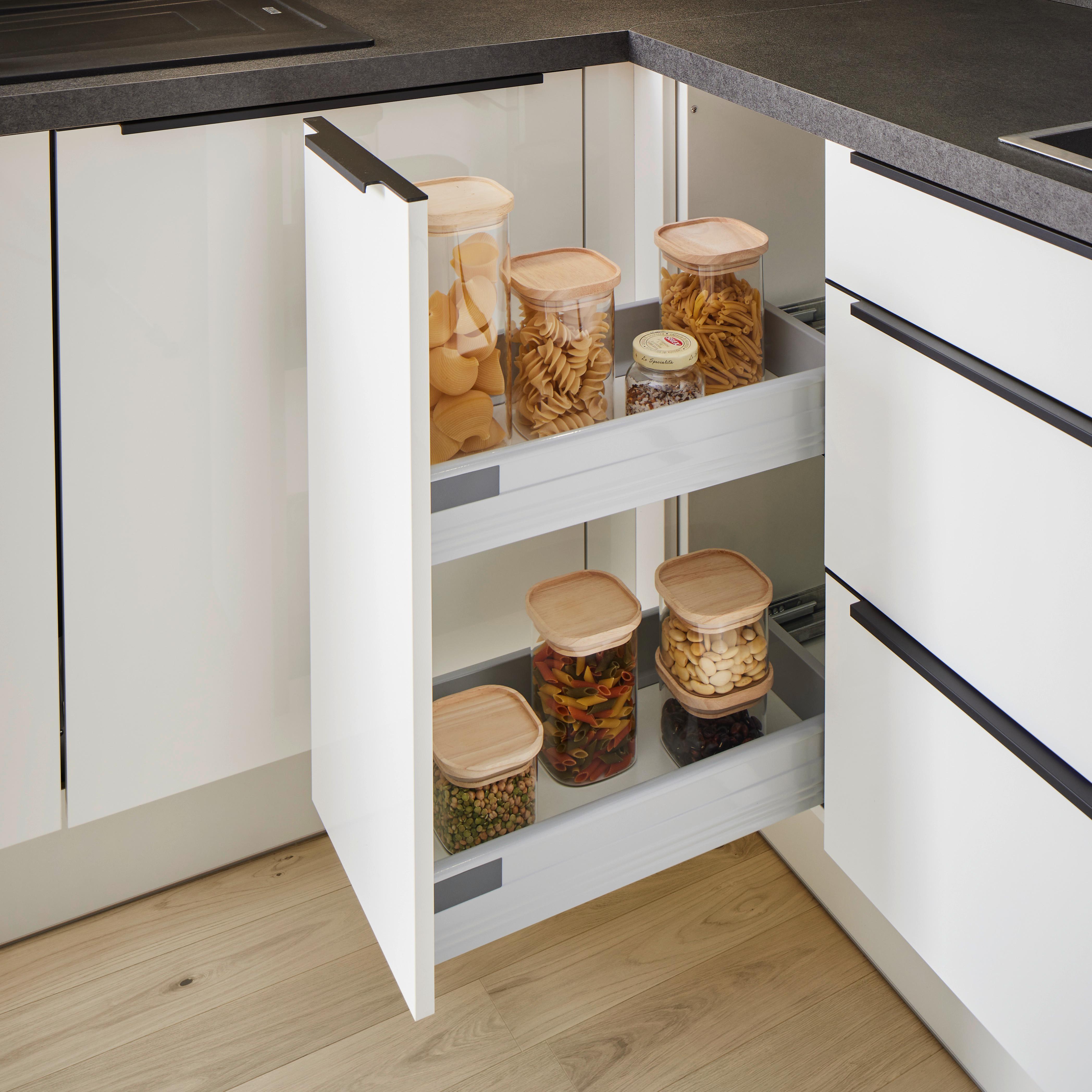 Eckküche Ip4050 315x185 cm Weiß Hochglanz - Basics, Holzwerkstoff (315/185cm) - Impuls