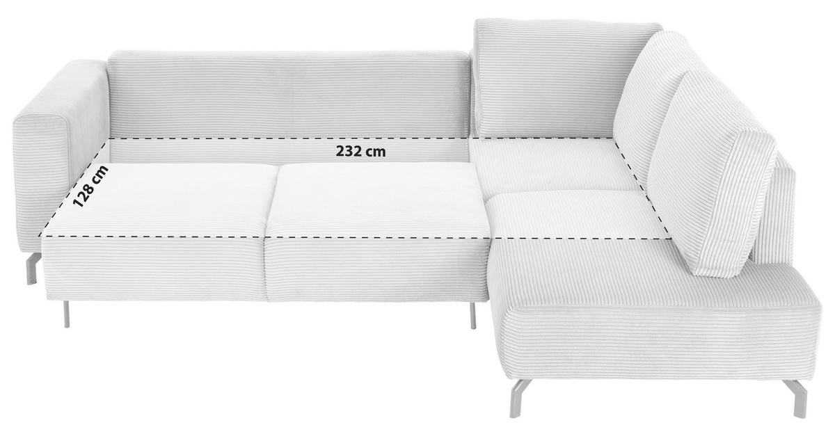 Ecksofa Veni Ecke R - Dunkelgrün/Schwarz, MODERN, Textil (272/210cm) - Ondega