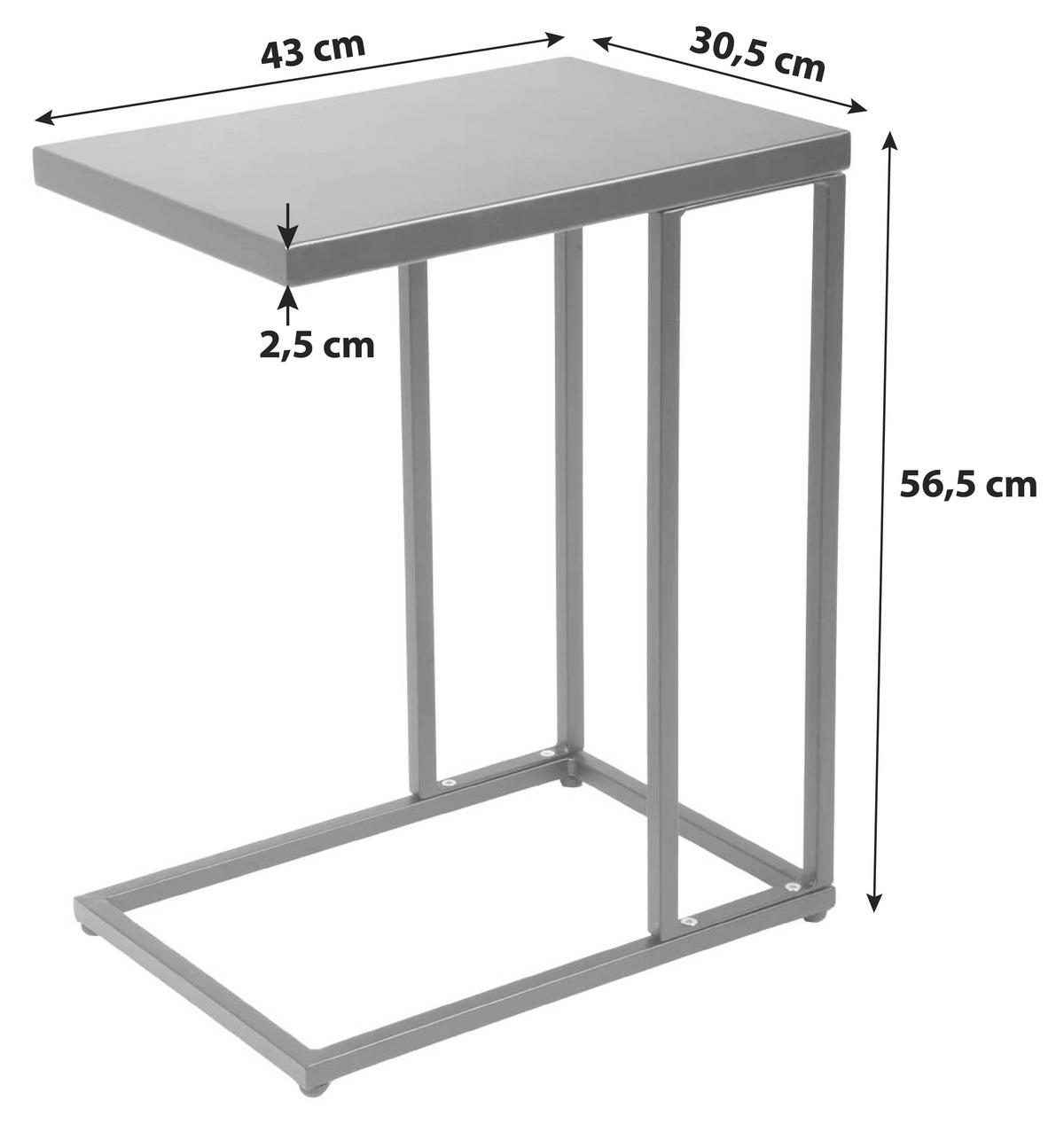 Gartenbeistelltisch Dorea - Schwarz, Basics, Metall (43/30,5/56,5cm) - Gardenson