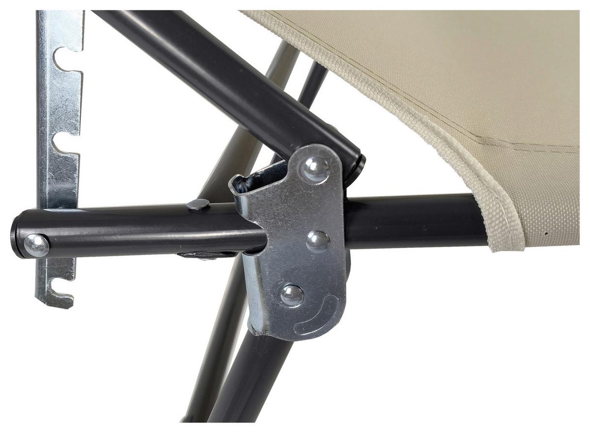 Gartenliege Bindox L Stahl verstellbar - Anthrazit/Creme, MODERN, Kunststoff/Textil (185/55/24cm) - Ambia Garden