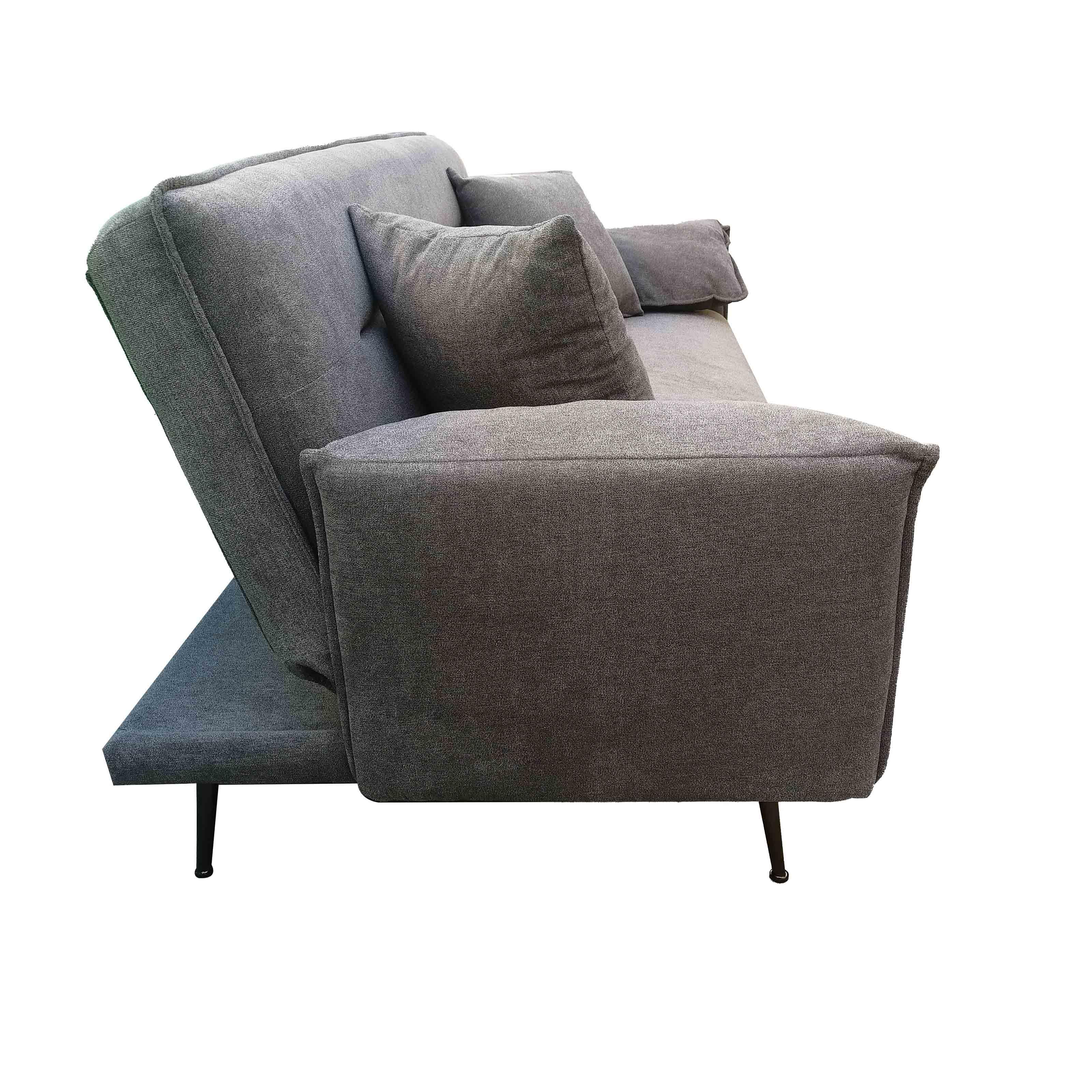 Rozkladacia Pohovka Lana Tmavá Sivá - sivá/tmavosivá, Moderný, kov/drevo (199/89/95cm) - P & B