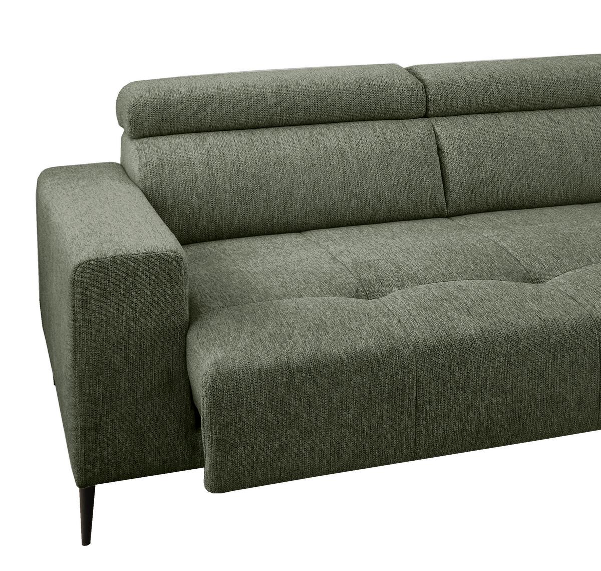 Ecksofa Intera Dunkelgrün S: 276x188 Cm - Dunkelgrün/Schwarz, KONVENTIONELL, Textil (276/188cm) - Livetastic