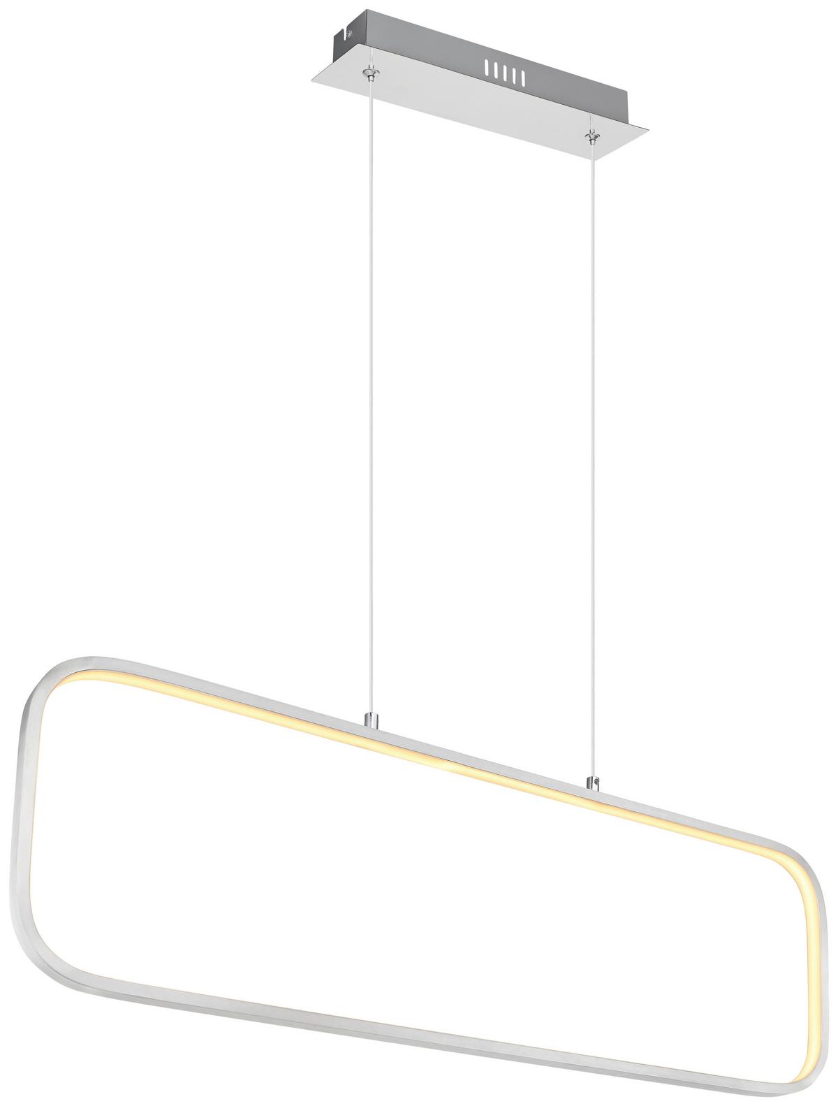 LED-Hängeleuchte H: 120 cm 1-Flammig - Opal/Nickelfarben, Basics, Kunststoff/Metall (80/10/120cm) - Globo