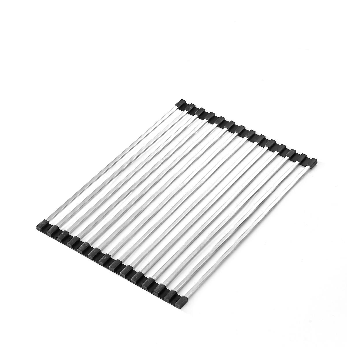 Abtropfmatte Edelstahlfarben B/H/T: ca. 46x32x0,8 cm - Edelstahlfarben, Basics, Metall (46/32/0,8cm) - HAPPY SINKS