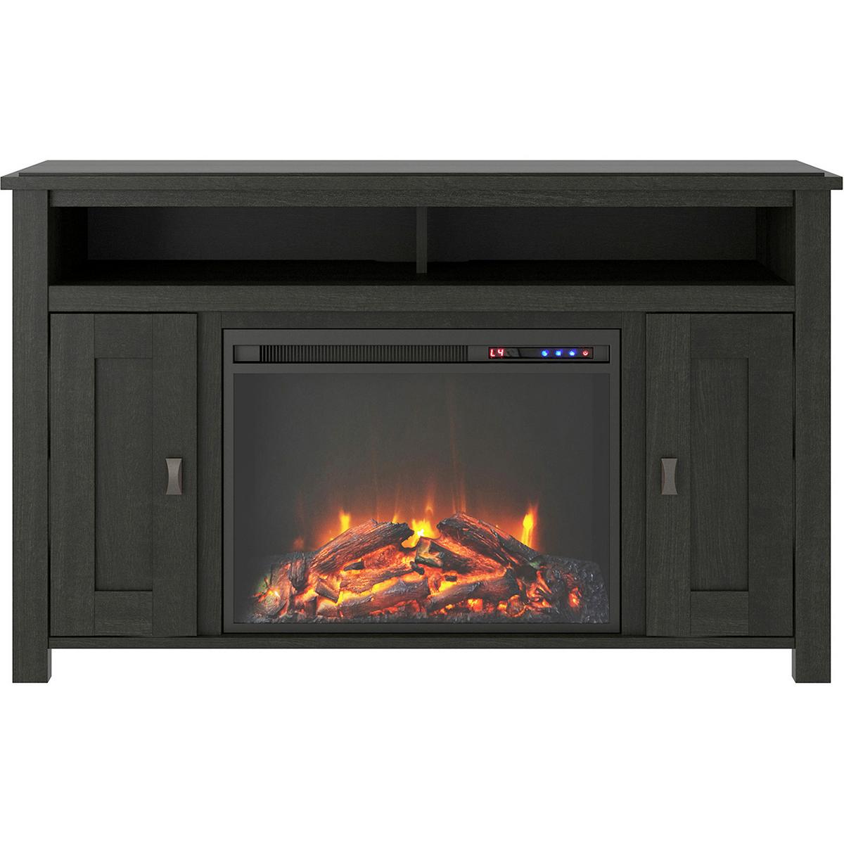 Lowboard Farmington Schwarz B: 121cm - Schwarz, Design, Glas/Holzwerkstoff (121/75/40cm) - MID.YOU