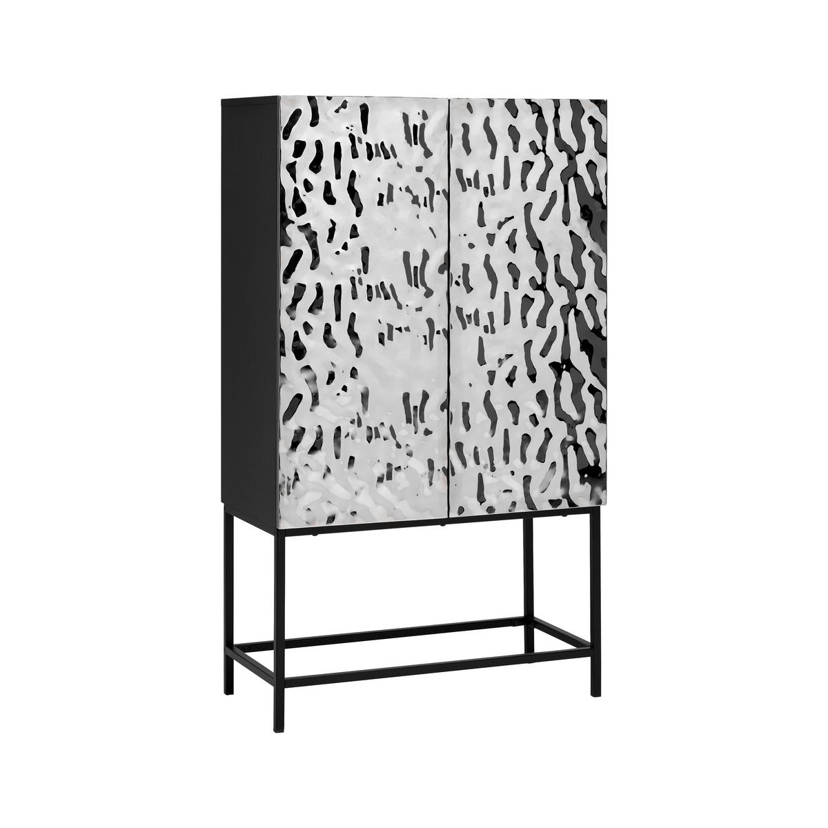 VYSOKÁ KOMODA MARLENE - čierna/farba ušľachtilej ocele, Design, kov/kompozitné drevo (80/140/40cm) - Mömax