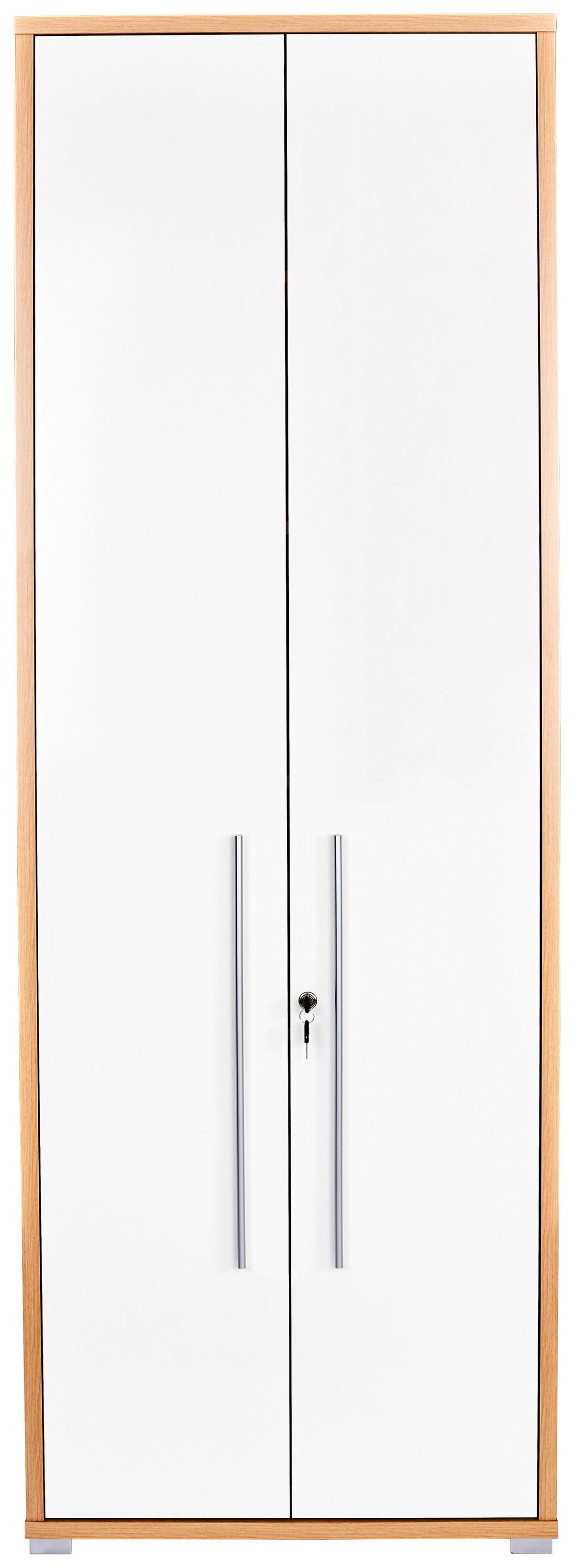 Skříňka na dokumenty PROFI - bílá/barvy dubu, Moderní, kompozitní dřevo (75/220/35cm) - Ondega