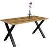 Esstisch Alex Schwarz, Plankeneiche - Plankeneiche/Schwarz, MODERN, Holzwerkstoff/Metall (160/90/78cm) - Livetastic