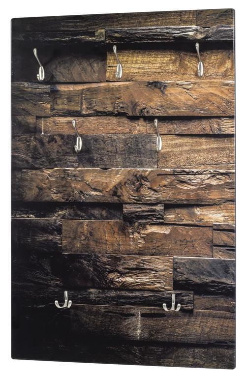 Garderobenpaneel Woody Naturfarben 7 Haken B: 65 cm - Multicolor, MODERN, Holzwerkstoff (65/100/8cm) - Carryhome