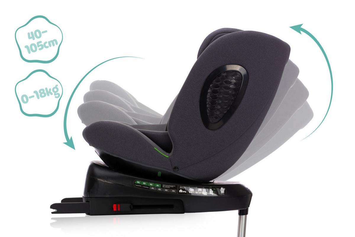 Kinderautositz Leon Grau B: 45 Cm - Grau, Basics, Kunststoff/Textil (55/45/90cm) - Fillikid