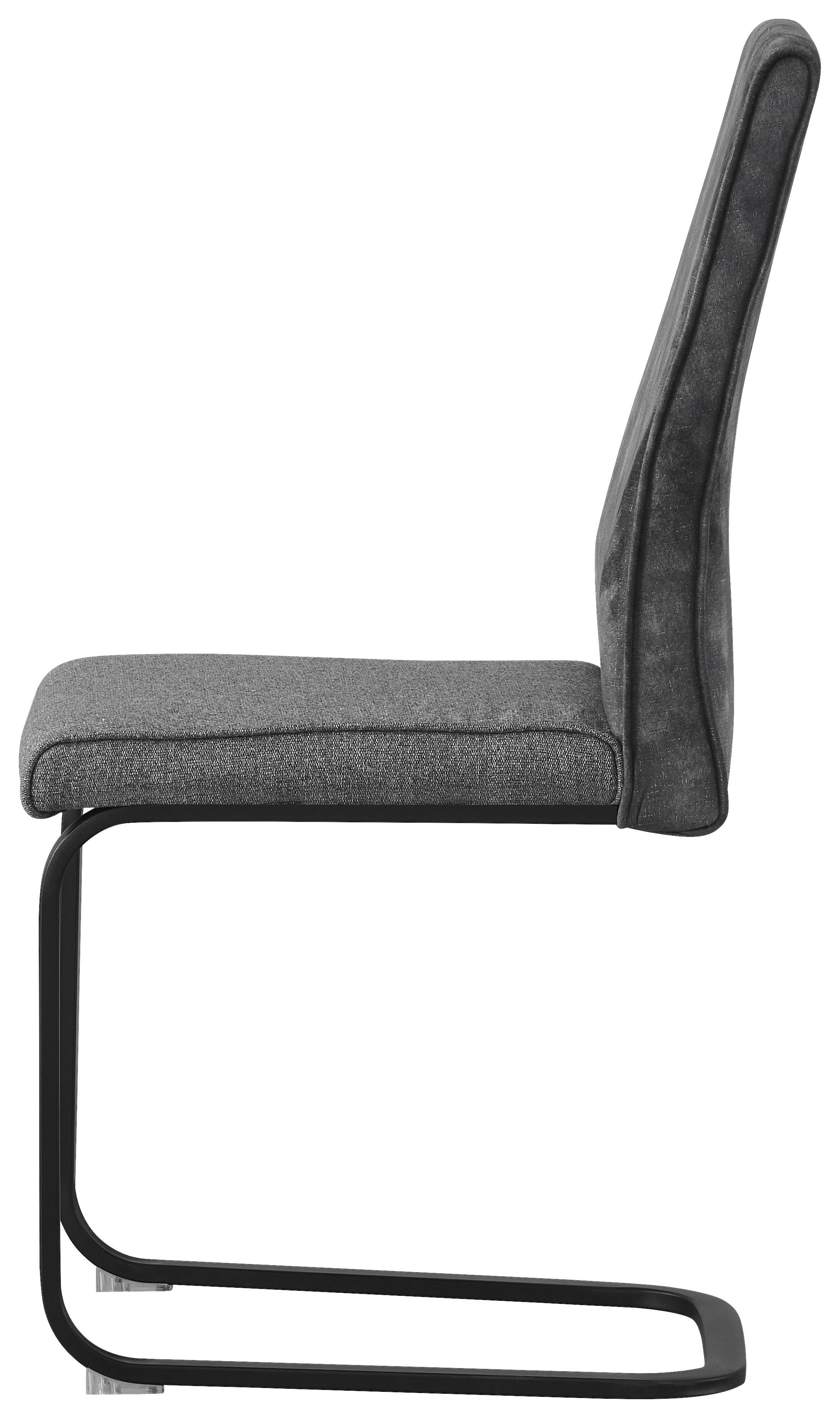 Schwingstuhl Rab Dunkelgrau Eisen Schwarz, B: 46 cm - Dunkelgrau/Schwarz, KONVENTIONELL, Holz/Textil (46/94/62cm) - MID.YOU