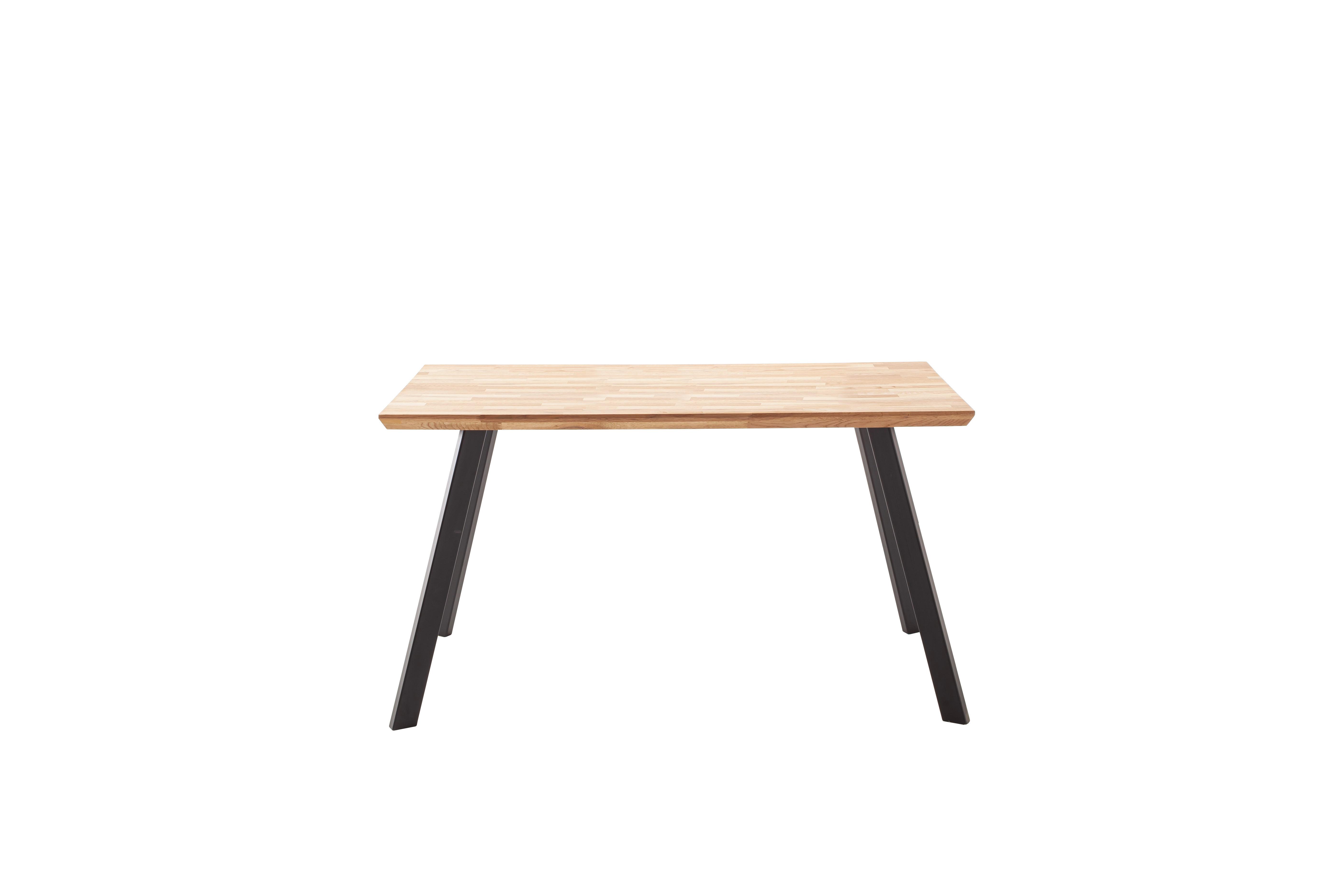 Esstisch Zeballos 140x75 cm Vierfußtisch - Eichefarben/Schwarz, ROMANTIK / LANDHAUS, Holz/Metall (140/76/75cm)
