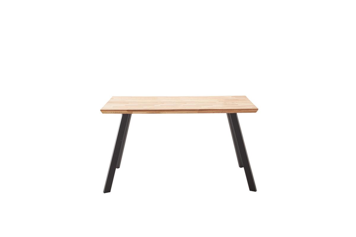 Esstisch Zeballos 120x90 cm Vierfußtisch - Eichefarben/Schwarz, ROMANTIK / LANDHAUS, Holz/Metall (120/75/90cm)