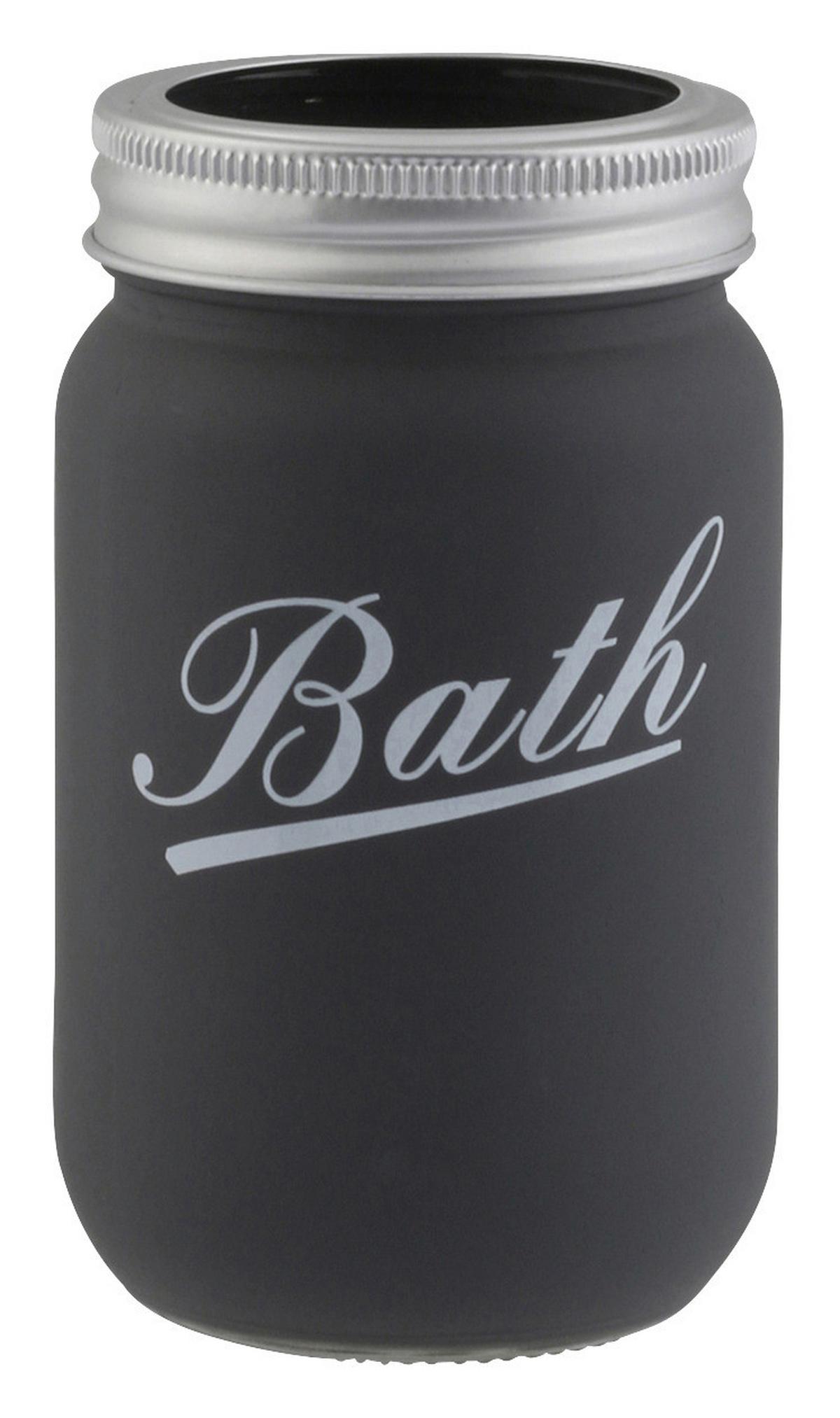 Zahnputzbecher Retro Glas Anthrazit D/H: 6,5/13 cm - Anthrazit, MODERN, Glas (6,5/13cm)