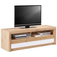 TV-Element Kashmir New B: 142 cm Eiche Dekor/Weiß - Eichefarben/Schwarz, MODERN, Holzwerkstoff (142/50/49cm) - James Wood