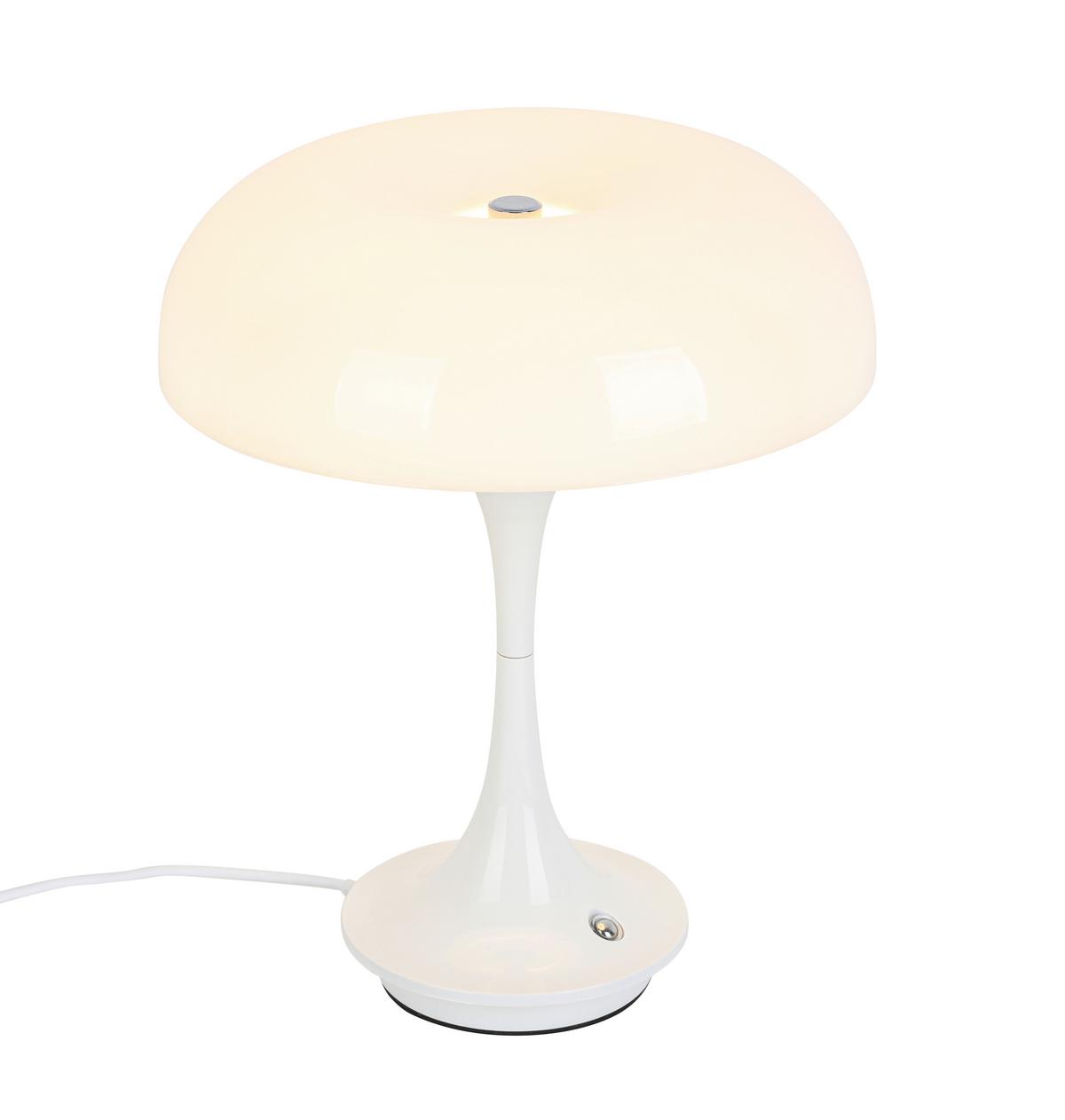 NABÍJATEĽNÁ STOLNÁ LAMPA RETRO - biela/chrómová, Modern, kov/plast (19,5/24cm) - Mömax